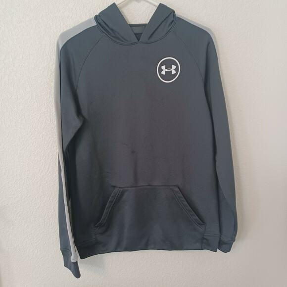 Youth (Boys) UNDER ARMOUR Storm Logo HOODIE Pullover Sweatshirt Black, YXL XL - Picture 1 of 10